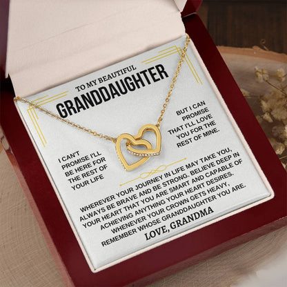 To My Granddaughter - Interlocking Hearts Necklace - Gift From Grandma - Personalize Memories