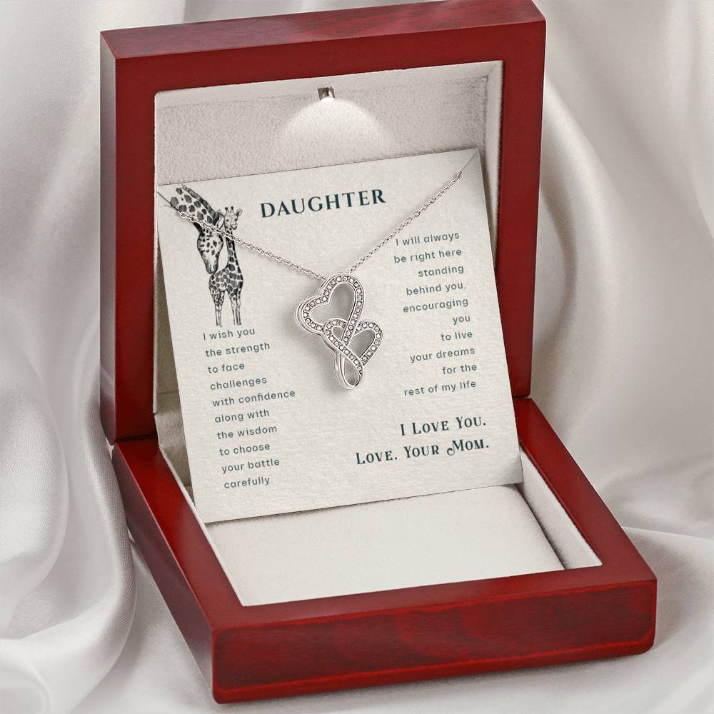 To My Daughter Necklace - Sentimental Birthday Gift from Mom - Heart-to-heart Necklace - Personalize Memories