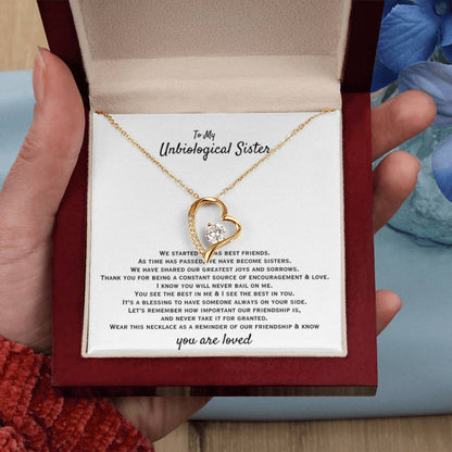 To My Unbiological Sister - You are loved - Gift for Bonus Sister - Forever Love Necklace - Personalize Memories