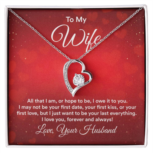To My Beautiful Wife Necklace - Heartwarming Gift from Husband for Birthday, Anniversary & Valentine’s Day - Forever Love Necklace - Personalize Memories