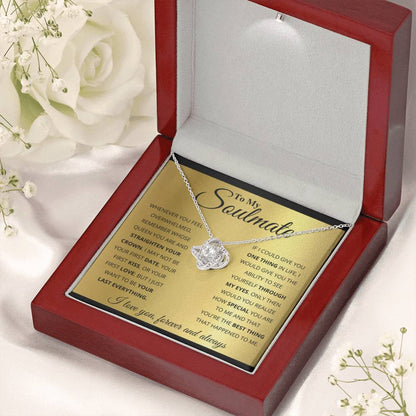 To My Soulmate Necklace - Unique Soulmate Gift for Her for Birthdays & Surprise Moments - Love Knot Necklace - Personalize Memories