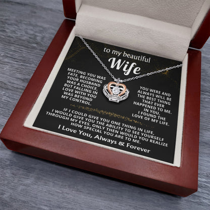 To My Wife Necklace - Perfect Romantic Gift from Husband - Crown Pendant Necklace - Personalize Memories