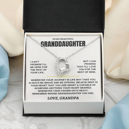 To My Beautiful Granddaughter - I'll Love You For The Rest Of Mine - Forever Love Necklace - Gift for Granddaughter from Grandpa - Personalize Memories