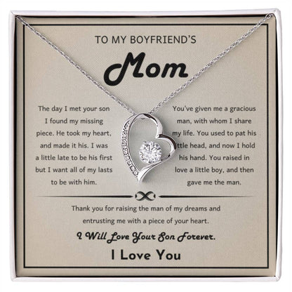 To My Boyfriend's Mom - The day I met your son I found my missing piece - Forever Love Necklace - Best Gift for Bf Mom - Personalize Memories
