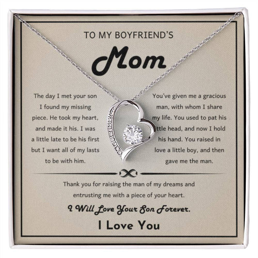 To My Boyfriend's Mom - The day I met your son I found my missing piece - Forever Love Necklace - Best Gift for Bf Mom - Personalize Memories