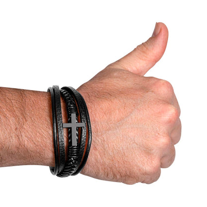 Dad, your love is Dad - Men's Cross Bracelet - Personalize Memories