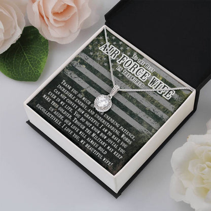 To The Best Air Force Wife In The World - Eternal Hope Necklace - Gift for Wife from Husband - Personalize Memories
