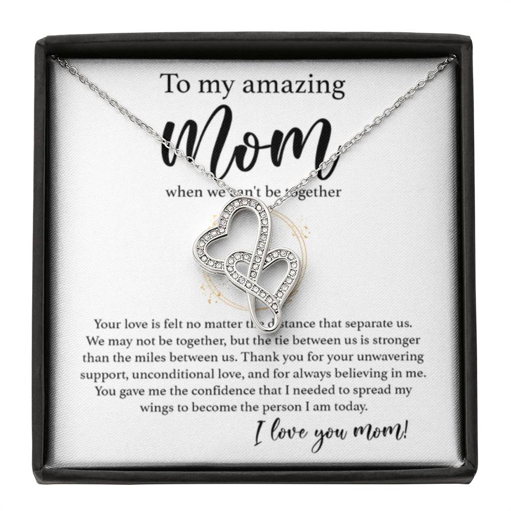 To My Amazing Mom - Thank You For Support and Unconditional Love - Heart-to-heart Pendant Necklace - Best Gift For Mom - Personalize Memories