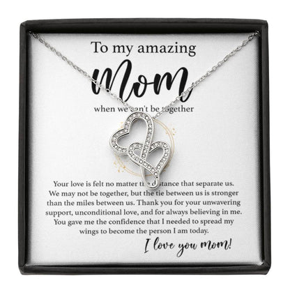 To My Amazing Mom - Thank You For Support and Unconditional Love - Heart-to-heart Pendant Necklace - Best Gift For Mom - Personalize Memories