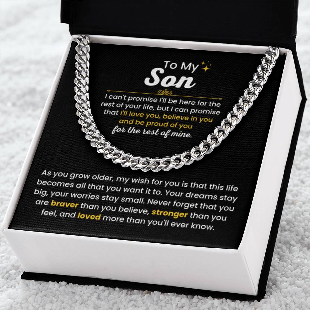 To My Son - I Believe in you - Chain Link Chain from Parents - Personalize Memories