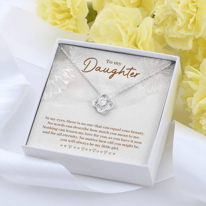 To My Daughter Necklace – Daughter Celebration Jewelry - Graduation, Birthday –Love Knot Necklace - Personalize Memories