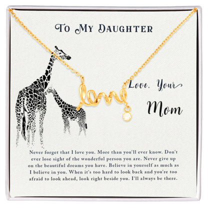 To My Daughter Necklace – Jewelry Gift for Daughter from Mother – Scripted Love Necklace - Personalize Memories