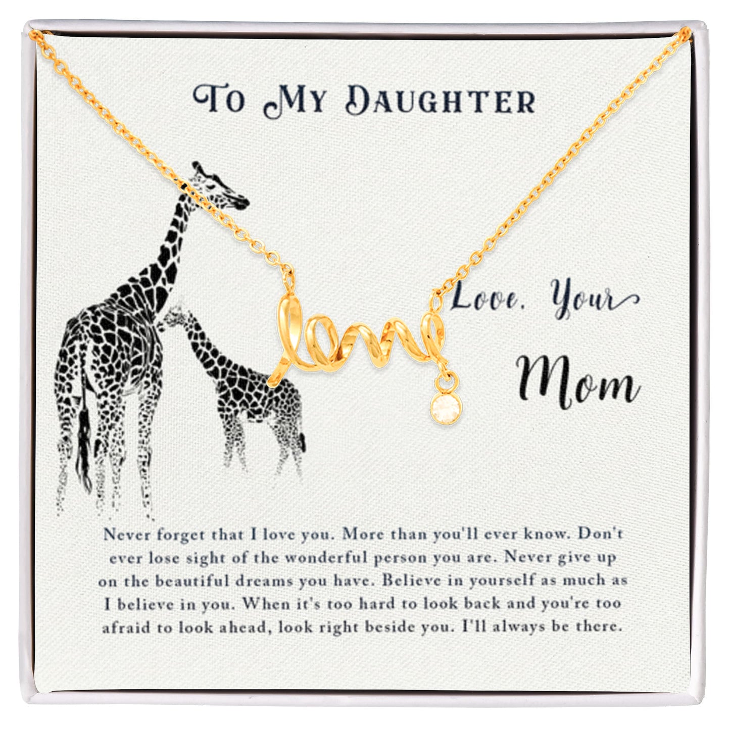 To My Daughter Necklace – Jewelry Gift for Daughter from Mother – Scripted Love Necklace - Personalize Memories