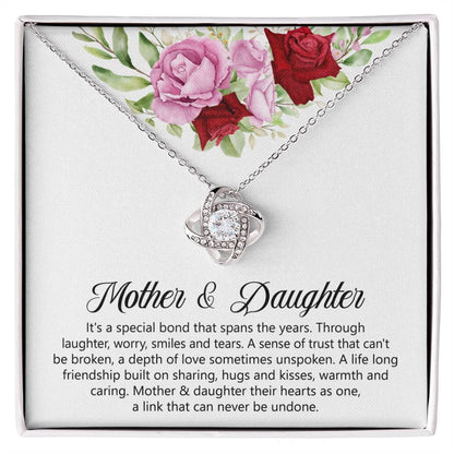 Mother & Daughter Gift - It's a Special Bond That Spans The Years - Love Knot Necklace - Personalize Memories