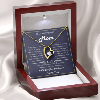 To My Boyfriend's Mom - The day I met your son I found my missing piece - Forever Love Necklace - Unique Bf Mom Present - Personalize Memories