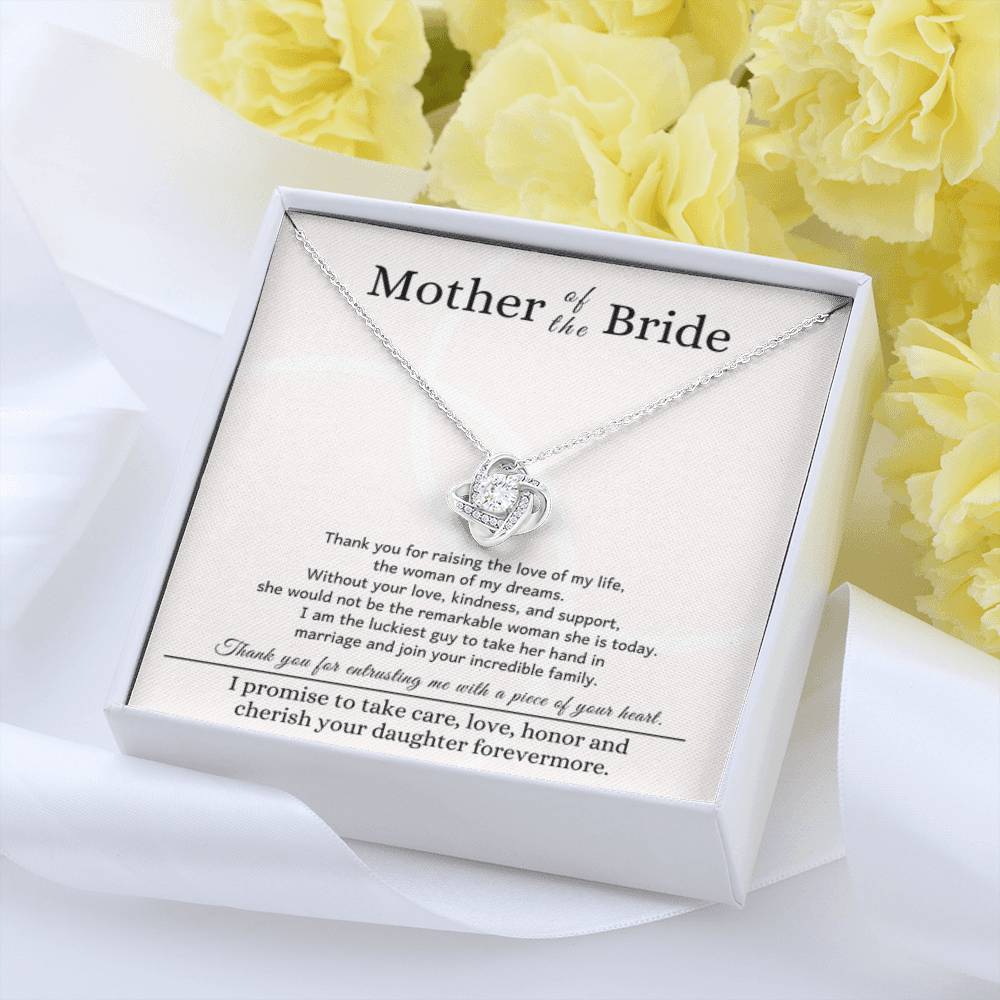 Mother of the Bride Gift from Son In Law - Love Knot Necklace - Personalize Memories