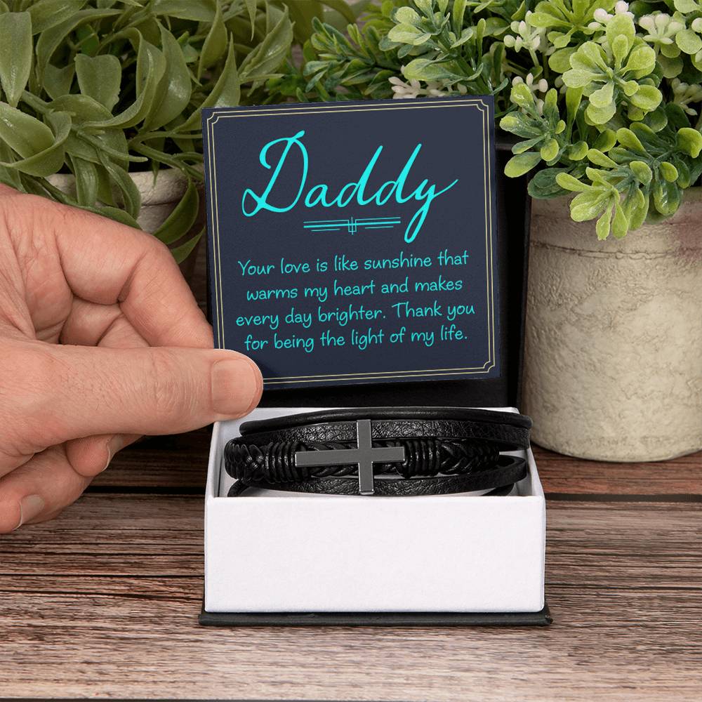Dad, your love is Dad - Men's Cross Bracelet - Personalize Memories
