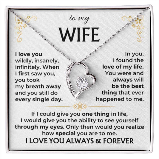 To My Wife Necklace - Sentimental Birthday Gift from Husband, Romantic Jewelry for Valentine’s Day & Holidays - Forever Love Necklace - Personalize Memories