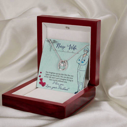 To My Nurse Wife Necklace from Husband - Sweet Romantic Gift for Every Occasion - Lucky In Love Necklace - Personalize Memories