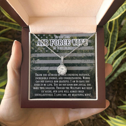 To The Best Air Force Wife In The World - Eternal Hope Necklace - Gift for Wife from Husband - Personalize Memories