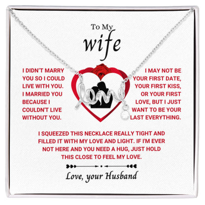 Beautiful Gift for Wife - Romantic Jewelry Gift for Birthday - Scripted Love Necklace - Personalize Memories