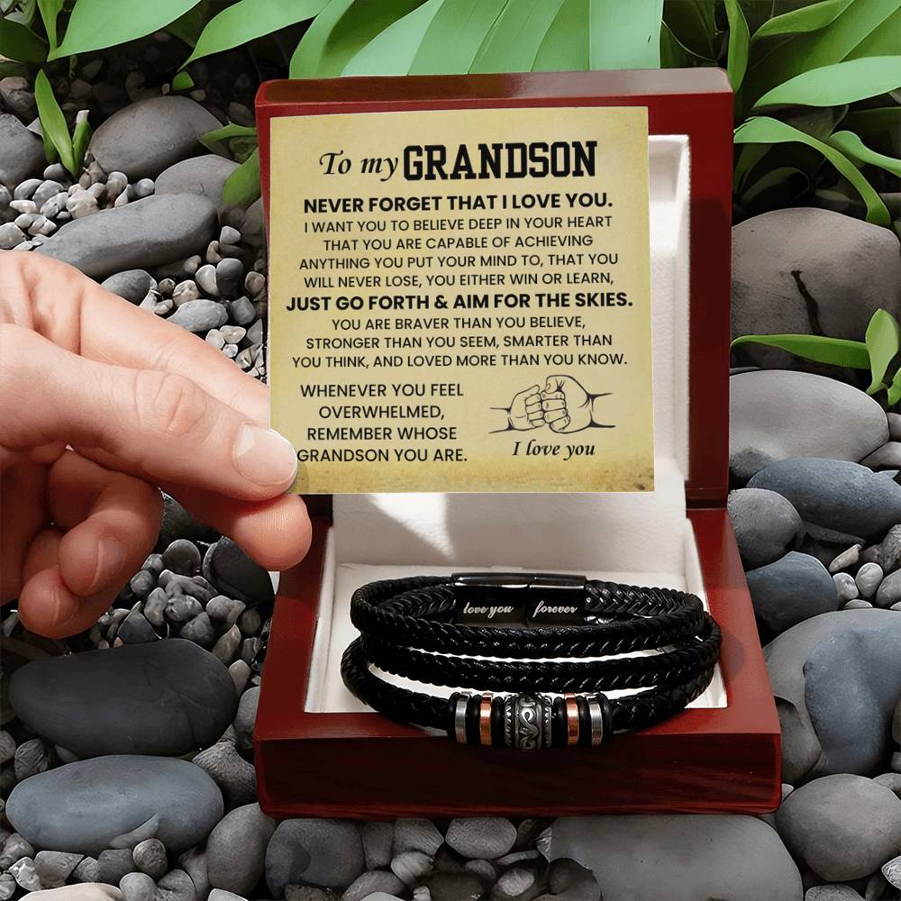 Grandson Graduation, Birthday Gift – Love You Forever Bracelet - Personalize Memories
