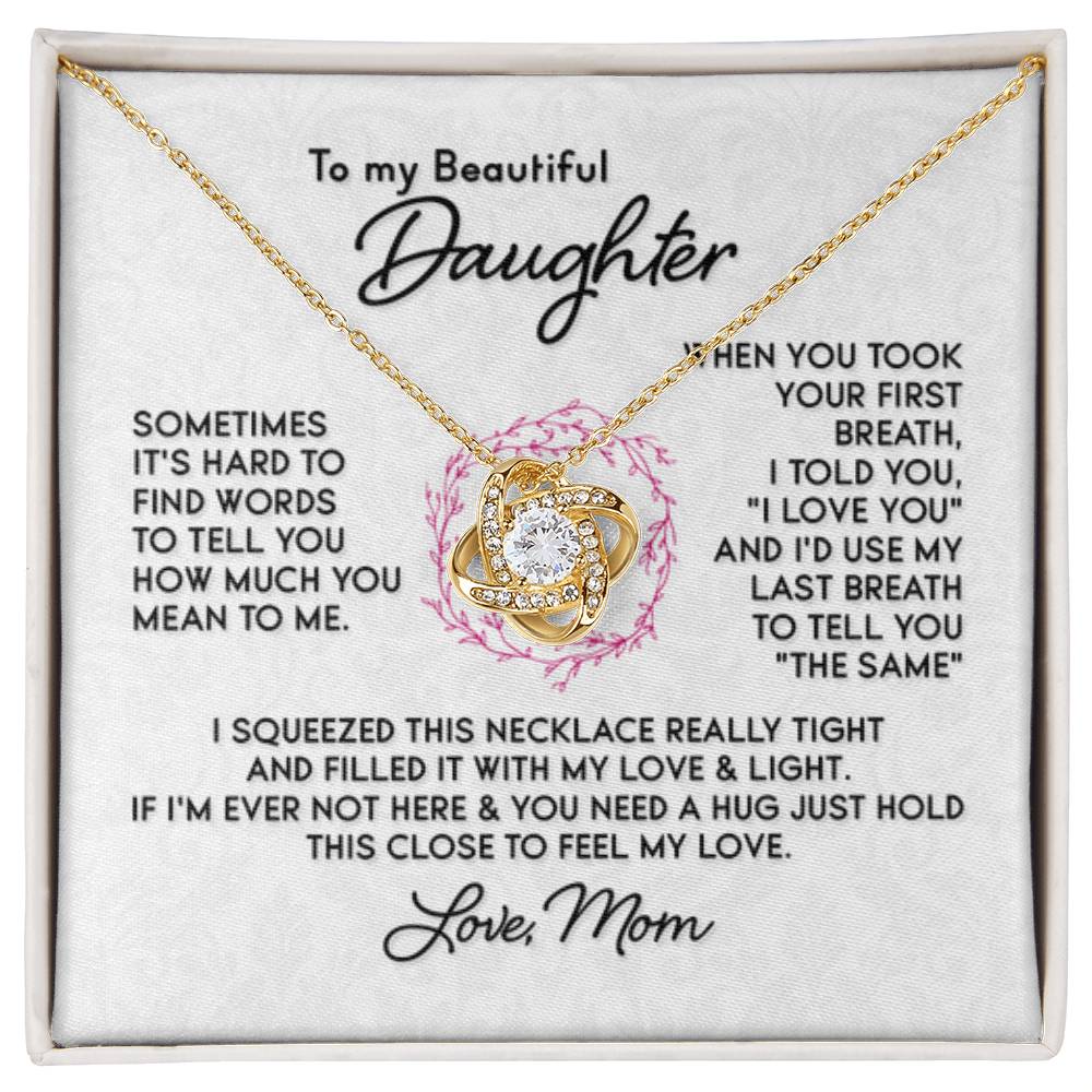 To My Daughter Necklace – Jewelry Gift for Daughter from Mother – Love Knot Necklace - Personalize Memories