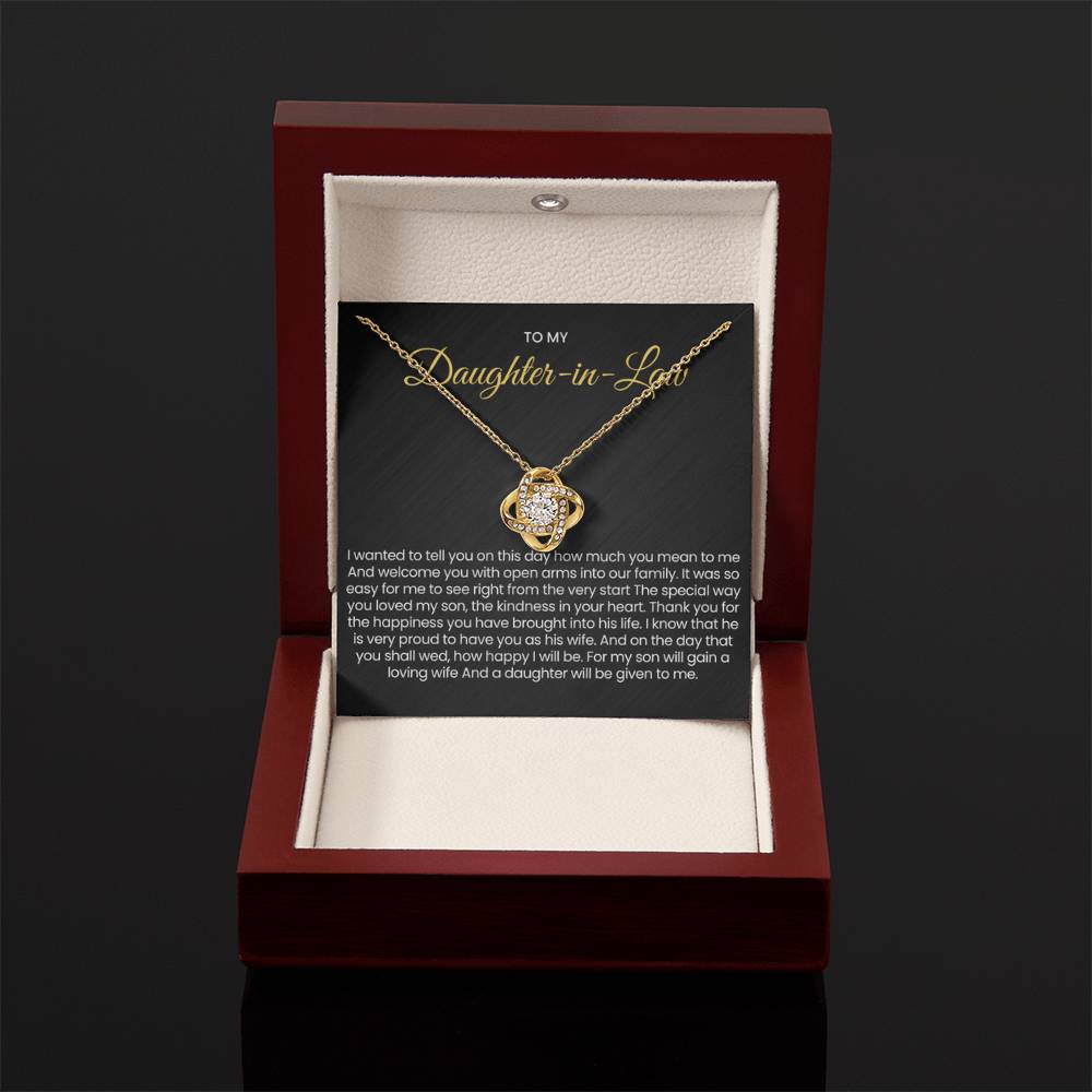 To My Daughter In Law - Gift for Daughter in Law - Love Knot Necklace - Personalize Memories