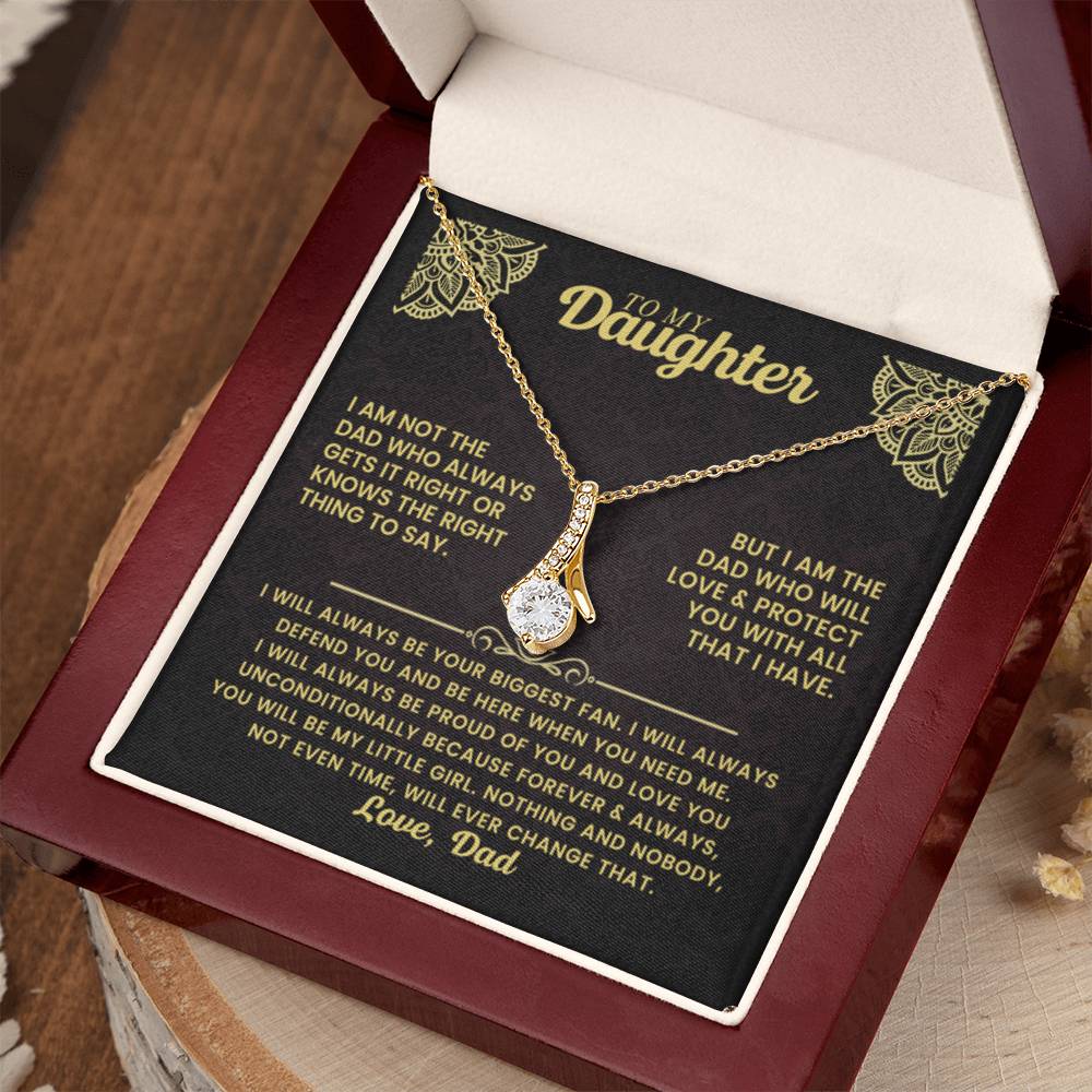 To My Daughter Necklace – Daughter Gift for Valentine’s and Graduation from Dad – Alluring Beauty Necklace - Personalize Memories