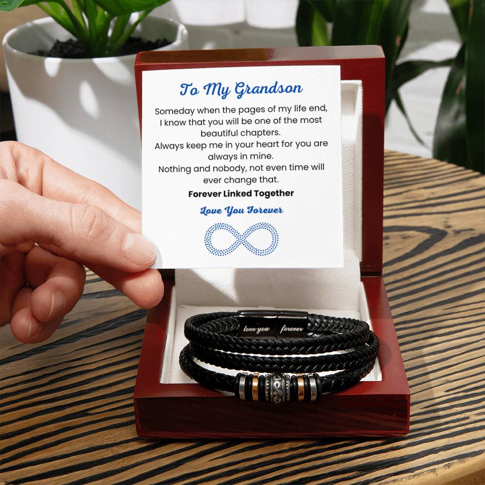 To My Grandson Bracelet – Birthday, Graduation, Christmas Gift – Love You Forever Bracelet - Personalize Memories