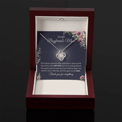 To My Boyfriend's Mom - Thank You For Everything - Love Knot Necklace - Personalize Memories