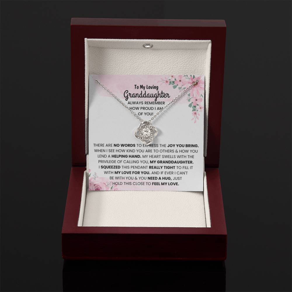 To My Granddaughter Necklace – Birthday, Graduation Special Gift for Granddaughter – Love Knot Necklace - Personalize Memories