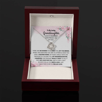 To My Granddaughter Necklace – Birthday, Graduation Special Gift for Granddaughter – Love Knot Necklace - Personalize Memories