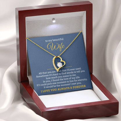 To My Beautiful Wife Necklace - Romantic Husband to Wife Jewelry for Birthday, Valentine’s Day & Special Celebrations - Forever Love Necklace - Personalize Memories