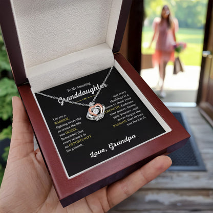 To My Granddaughter Necklace – Graduation & Birthday Gift from Grandpa – Crown Pendant Necklace - Personalize Memories