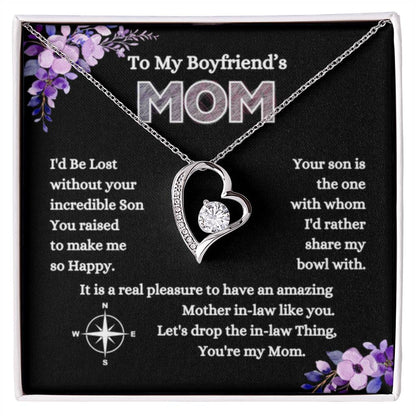 To My Boyfriend's Mom - I'd Be Lost Without Your Incredible Son - Forever Love Necklace - Sentimental Gift for MIL - Personalize Memories