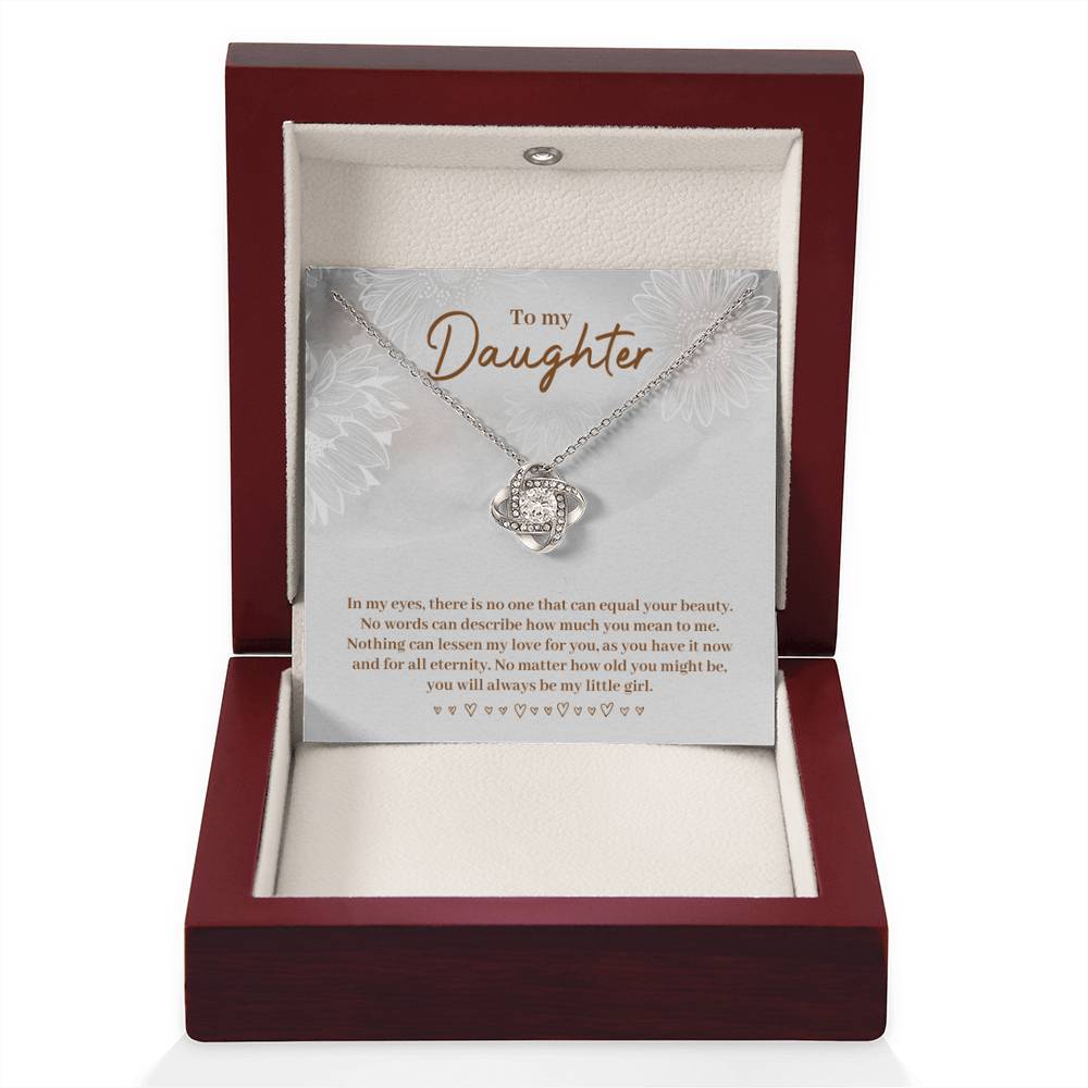To My Daughter Necklace – Daughter Celebration Jewelry - Graduation, Birthday –Love Knot Necklace - Personalize Memories