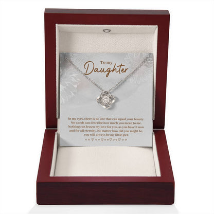 To My Daughter Necklace – Daughter Celebration Jewelry - Graduation, Birthday –Love Knot Necklace - Personalize Memories