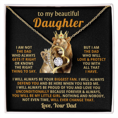To My Daughter Necklace - Father to Daughter Gift for Graduation, Birthday & Big Life Moments - Forever Love Necklace - Personalize Memories