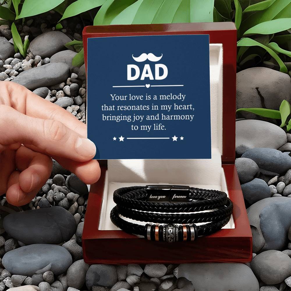 Present for Dad - Your love is a melody - Love You Forever Bracelet - Personalize Memories