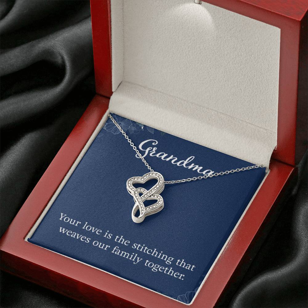 Grandma - Your love is the stitching - Gift for Grandmother Grandma - Heart-to-heart Pendant Necklace - Personalize Memories