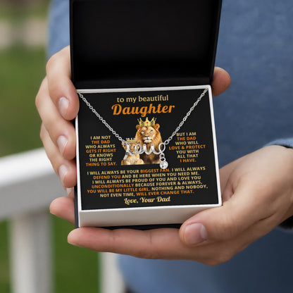 To My Daughter - I am not the dad who always gets it right - Daughter Gift from Dad - Scripted Love Necklace - Personalize Memories