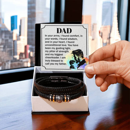 Dad - In your arms, I found comfort - Love You Forever Bracelet for Father - Personalize Memories