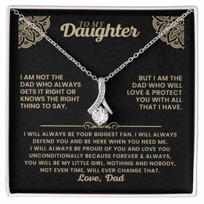 To My Daughter Necklace - Birthday Jewelry Gift from Dad - You will always be my little girl - Alluring Beauty Necklace - Personalize Memories