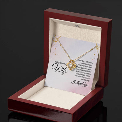 To My Wife Necklace - Holiday & Valentine’s Day Gift from Husband - Love Knot Necklace - Personalize Memories