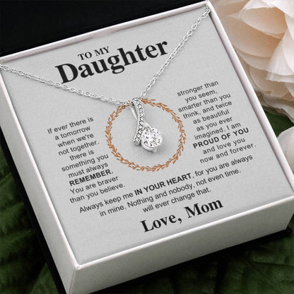 To My Daughter Necklace – Daughter Necklace for Graduation & Birthday Events from Mom – Alluring Beauty Necklace - Personalize Memories