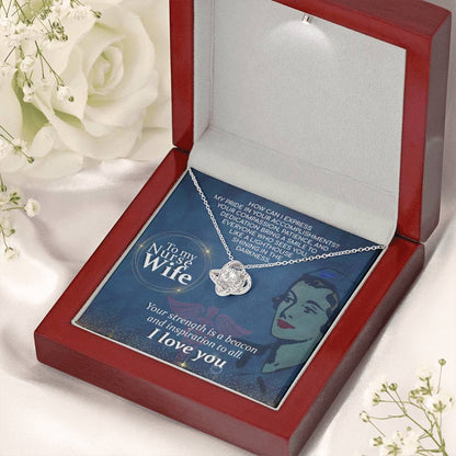 Nurse Wife Gift From Husband - Love Knot Necklace - Personalize Memories