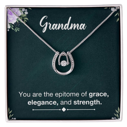 Grandma Necklace from Grandkids Grandma - Lucky In Love PARTNER - Personalize Memories