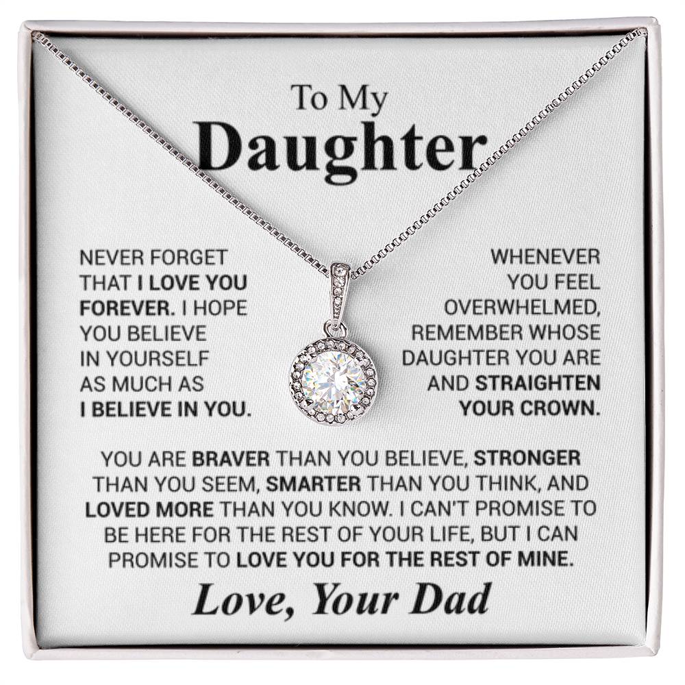 To My Daughter Necklace - Birthday Jewelry Gift from Dad - Eternal Hope Necklace - Personalize Memories