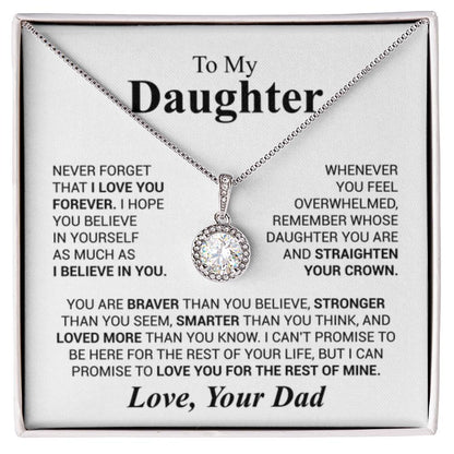 To My Daughter Necklace - Birthday Jewelry Gift from Dad - Eternal Hope Necklace - Personalize Memories